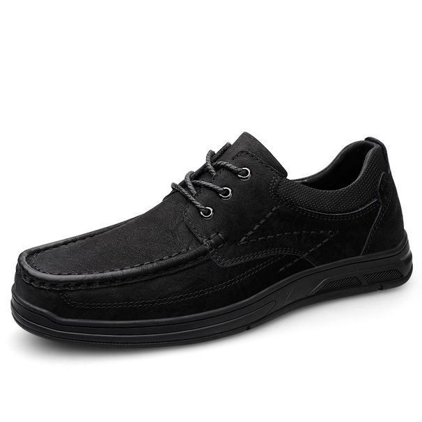Men's Shoes Outdoor Tooling Shoes Handmade Casual Shoes Low-top Leather Frosted Leather Shoes Lace-up Shoes_vogvips.com