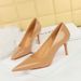 Glossy Patent Leather Women's Shoes High Heels Thin Heels Shallow Mouth Pointed Thin High Heels Single Shoes_vogvips.com