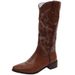 Brown V-Neck Chunky Heel Long For Women Summer 2024 New Slimming Over-the-Knee Western Cowboy Riding Boots_vogvips.com