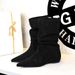 6383-6 Women's Mid-Calf Slim Vintage Versatile Height-Increasing Suede Fashion Ankle Boots, Pointed Toe Short Boots_vogvips.com