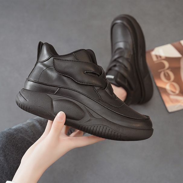 Mid-Top For Women 2025 Spring And Autumn New Style Student Leather Korean Version Versatile Casual Dad Sneakers Trendy_vogvips.com