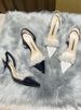 Baotou Sandals Women's Spring/Summer 2024 New French Transparent Pointed Small White High Slim Heels_vogvips.com