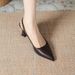 Fashionable Elegant High Heels 2025 New Summer Thin Heel Pointed One Strap Retro Closed Toe Backless Sandals For Women_vogvips.com