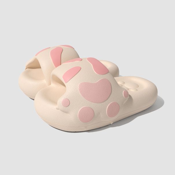 Cute Pet Cat Paw Slippers For Women, Summer Indoor Home Use, Thick Sole Bathroom Non-Slip Bathing Sandals, Parent-Child_vogvips.com