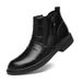 Medium Help Dress Leather Shoes Casual Short Boots Tide Side Zipper Leather Boots Snow Warm Boots_vogvips.com