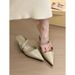 Paris Weekend! Retro Brown Pointed Toe Mules For Women, Spring 2025 Korean Version Commuting Stiletto Heel Shoes_vogvips.com