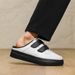 Men’s Shoes Summer New Breathable White Shoes Half Slip Low Top Shoes Large Size Sneakers Casual Shoes Men's Shoes_vogvips.com