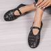 Large Mesh And Fashionable Flat Sandals Women's Summer New TEUM Breathable Casual Single Shoes For Women_vogvips.com