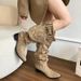 Over-the-Knee For Women 2025 Autumn Winter Khaki Suede Pointed Toe Thick Heel Slimming Ruched Slouch Boots_vogvips.com
