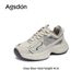 Augu Shiden Gray Dad Shoes For Women 2026 New Spring Fleece-Lined Fashion Retro Lightweight Casual Sneakers_vogvips.com