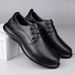Men's Casual Leather Shoes Men's Leather Lace-up Single Shoes Dad Shoes Large Size Men's Leather Shoes_vogvips.com