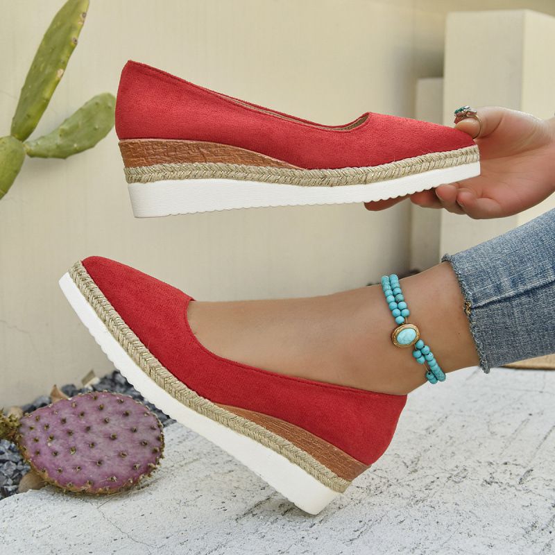 Women's Shoes Spring New Style, Pointed Toe, Wedge Heel, Rope, Thick Sole, Multi Color Fashion Casual Shoes._vogvips.com