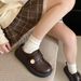 Fashionable Thick-Soled 2026 Spring New Exquisite Velcro Shallow-Top Single College-Style Women's Leather Shoes_vogvips.com