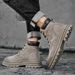 Men's Chunky Sole Martin Boots – Vintage British Style Work Boots With Genuine Pigskin Leather, High Top Winter Boots For Casual Wear_vogvips.com