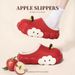 Women's Cotton New 2025 Winter Model, Red Plush Lined, Warm, Indoor, Non-slip, Closed-toe Half Slippers, Wholesale_vogvips.com