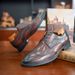 Euro Step Brogue Carved Top Layer Cowhide Business British Style Wedding Casual Men's Leather Shoes Comfortable For Work_vogvips.com