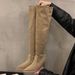 High Heel Khaki Over-the-Knee Slouch For Women 2024 New Autumn Winter Pointed Toe Slim Long Tube Riding Boots_vogvips.com