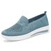Spring And Summer New Solid Color Breathable Flyknit Shoes, One Step Soft Soled Women's Casual Shoes_vogvips.com