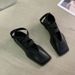 Lace-Up Elegant Square-Toed Low-Heel Mary Jane Granny Shoes For Women, Vintage Casual Soft-Surface Mid-Heel Ballet Flats_vogvips.com