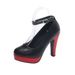 Large Size 42 Sexy Super High Heels Shoes For Women Ankle Buckle Chunky Platform Pumps Woman Black Flock Square Heel Party Shoes_vogvips.com