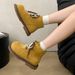 Thick-Soled Kapibara Martin Women 2025 Autumn New British Style Casual Ankle Yellow Boots For Adults_vogvips.com