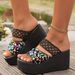 New Sequin Mesh Outside Wear Platform High Heels Fish Mouth Flip-flops_vogvips.com