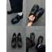 ShoeVault Beijiang Wolf Lazy Slip-On Thick-Soled Derby Men' Caual Square-Toe Britih Hong Kong Style Commuter Small Leather_vogvips.com
