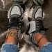 Womens Silver Rhinestone Chunky Sneakers Spiked Sole For Party Street Style Wear_vogvips.com