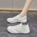 2025 Summer New Style Hollow Breathable Slip-On Lazy White Lightweight Casual Sports Mesh Women's Shoes_vogvips.com