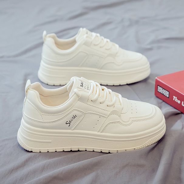 2024 New Women's White Sneakers Versatile Sports Casual Dad Shoes Breathable Soft Sole Spring And Autumn_vogvips.com