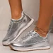 Spring And Autumn High Quality Fashionable Round Toe Solid Color Glossy Lace Up Womens Sports Shoes 250118_vogvips.com