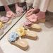 Women’s Shoes Small New Fairy Style Wedge Heel Flip Flops Women Summer Fashion Straw Flower Thick Bottom Pastoral Holiday Beach Shoes_vogvips.com