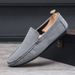 SHLIANG New Men's Loafers Breathable Shoes Comfort Plaid Leather Casual Shoes For Men Slip On Concise Quality Drive Men Sneakers X0033_vogvips.com