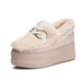 Women's Shoes Heightened Thick Soled Snow Boots Genuine Leather Women's Cotton Shoes Winter Casual Fashion Single Shoes Plush And Warm_vogvips.com