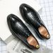 Euro Step 2025 Large Brogue Size 46 British Business Leather Men's Casual Breathable Wedding Trendy Shoes_vogvips.com