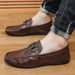 Doudou Shoes Men's High-end New Men's Business Casual Leather Shoes One Pedal Sleeve Lazy Loafers_vogvips.com