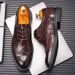 Euro Step New Formal Business Derby British Pointed Casual Soft Sole Genuine Leather Men's Shoes_vogvips.com