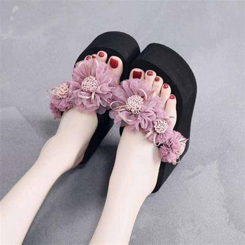 11cm Thick-soled Summer Fashion Versatile Flip-flops, Women's Wedge Platform Beach Sandals_vogvips.com