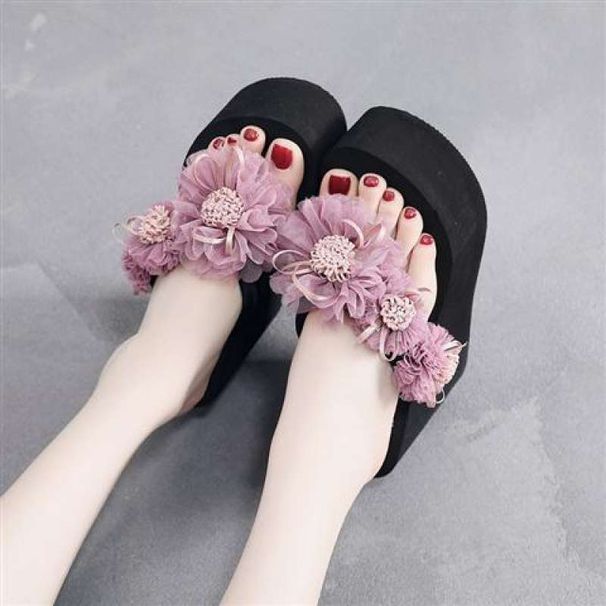 11cm Thick-soled Summer Fashion Versatile Flip-flops, Women's Wedge Platform Beach Sandals_vogvips.com