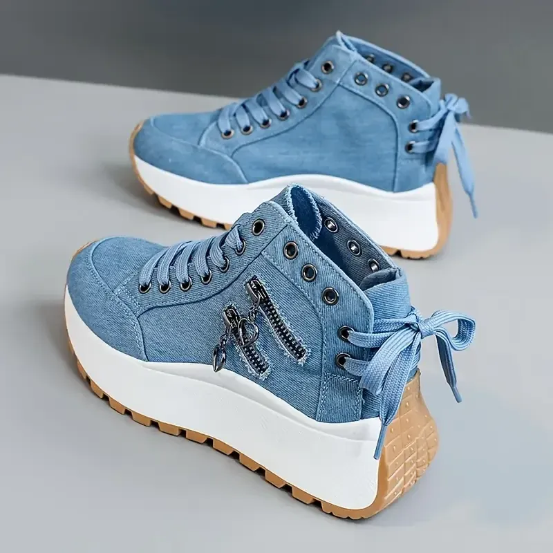 Designer High Top Denim Female Girls Students Canvas Shoes For Women Lace Up Platform Sneakers_vogvips.com