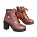 2025 Autumn Winter New Round Toe Lace-up Martin For Women British Style Belt Buckle Side Zipper High Heel Ankle Boots_vogvips.com