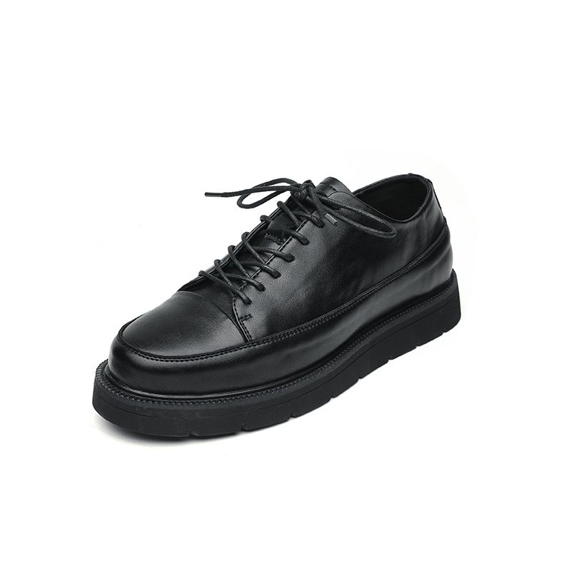 Leather Business Lace Up, Korean Version, Casual Shoes, British Trend, Thick Soles, High Height, Men's Formal Shoes_vogvips.com