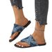 Women's Shoes Summer Denim Flat Flip Flops For Women To Wear Outside Large Size Open Toe Light Sandals 43 Size_vogvips.com