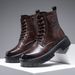 Men's Shoes 2025 Winter New Mid Length Workwear British Style Leather Boots Men's Plus Velvet Warm Cotton Boots_vogvips.com