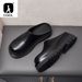 Luxury Platform Man Half Slippers With Heels Genuine Leather 2024 Summer Wedding Business Social Shoes Outside Sandals_vogvips.com
