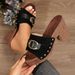 Cool For Women's Summer 2025 New High Heel Shoes Large Size Comfortable Thick Sole Fashion Rivet Slippers_vogvips.com