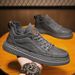 European Warm Series Cotton Winter Safety Fleece Lined Warm Sports Flat Men's Casual Leather Black Work Trendy Shoes_vogvips.com