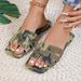Plus Size Women's Trendy Knitted Flat Bottom Casual Couple Beach Shoes Summer Outerwear Comfortable Sandals For Women_vogvips.com