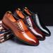 TerraStride Business Formal Leather British Pointed Derby Casual Lace-up Men's Breathable Groom Wedding Shoes Men_vogvips.com