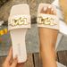 Plus-size Flat Slippers Women Wear Chain Open-toe Flip-flops Fashion Sandals_vogvips.com